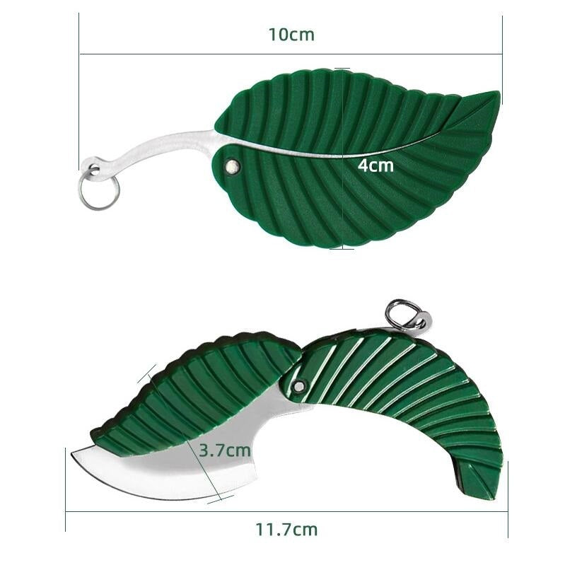 Measuring Leaf Mini Knife Keychain Portable Outdoor Carry Pocket Folding Knife Split Express Knife