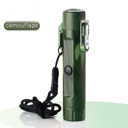 Outdoor Travel Compass Rechargeable Lighter Tube Waterproof Lighter Usb Pulse Lighter