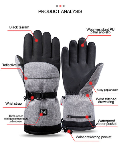 Hot Selling Skiing Heating Gloves Motorcycle Riding Electric Touch Screen Rechargeable