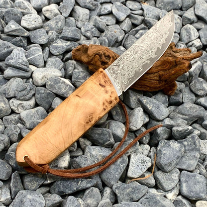 Outdoor Camping Forging Damascus Pattern Steel Short Knife