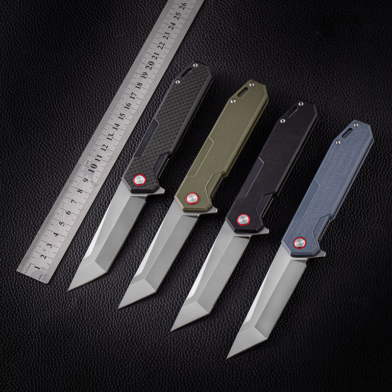 Folding Knife Carbon Fiber High Hardness Self-defense Folding Knife Camping Survival Knife Multi-purpose