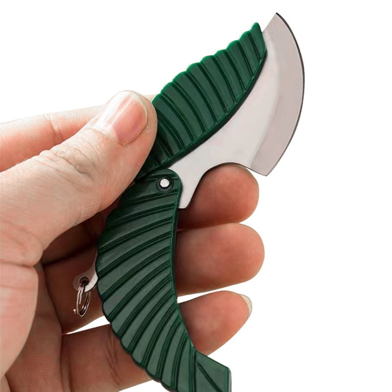 Measuring Leaf Mini Knife Keychain Portable Outdoor Carry Pocket Folding Knife Split Express Knife