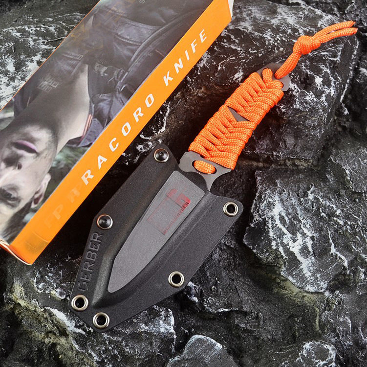 Outdoor Camping Rope Portable Straight Knife Survival Multi-function Knife