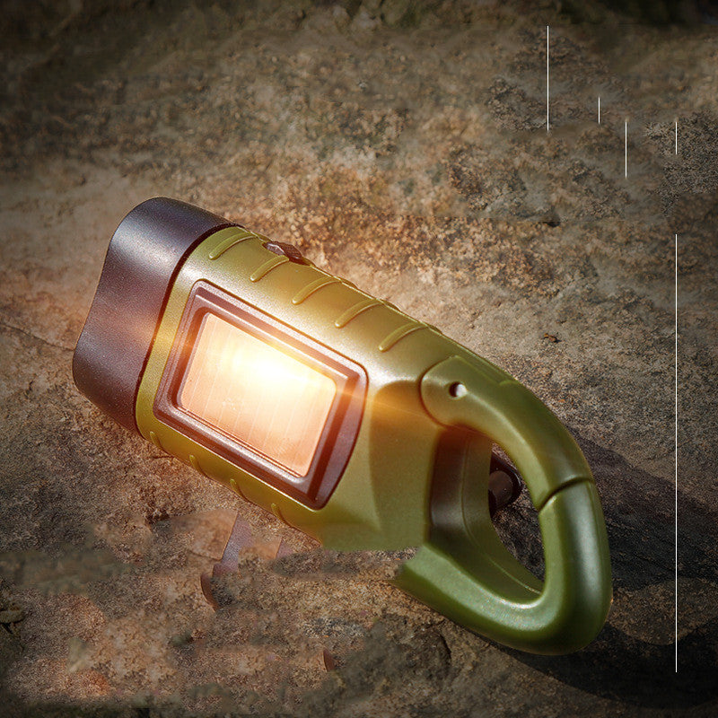 Outdoor Hand-cranked Power Generation Led Flashlight Strong Light Solar USB Charging