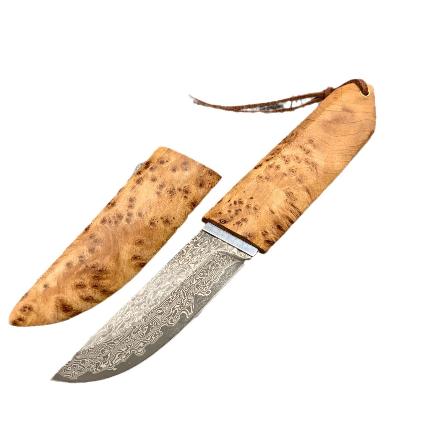 Outdoor Camping Forging Damascus Pattern Steel Short Knife