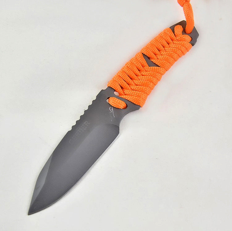 Outdoor Camping Rope Portable Straight Knife Survival Multi-function Knife